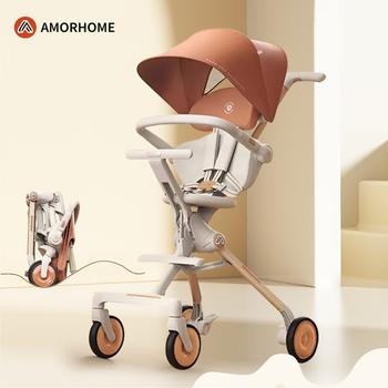 AMORHOME婴儿车推车遛娃神器高景观轻便折叠溜娃儿童宝宝promax珊瑚橙 商品图2