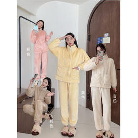 软糯舒适云朵睡衣冬季保暖立领宽加厚两件套松冬款舒适家居服套装家居服高级感可外穿家居服法兰绒睡衣