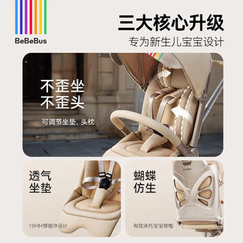 bebebus蝴蝶遛娃神器Max轻便可折叠婴儿车双向可坐可躺减震溜娃口袋推车 商品图0