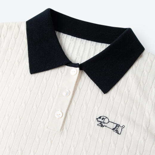 【商场同款】诗凡黎撞色polo领针织衫25秋新款长袖上衣3G8732961 商品图2