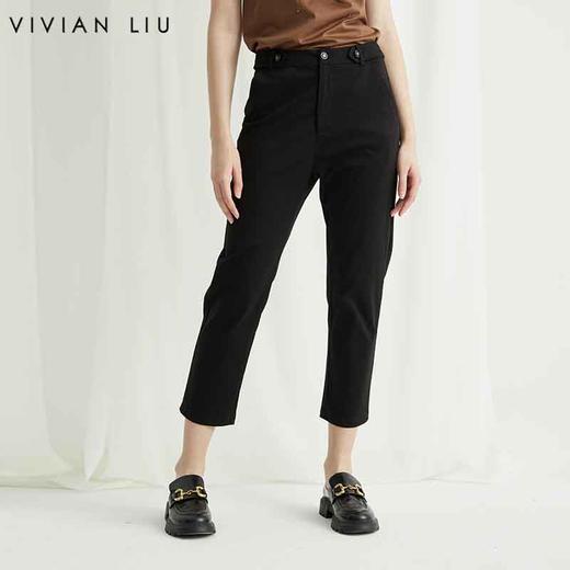 VIVIAN LIU R2437503夏女装新款时尚腰部系扣修身显瘦小脚裤 商品图0