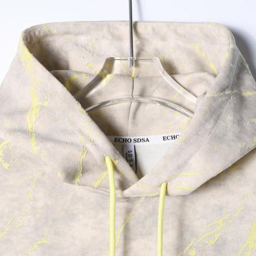 WY1174SDSA男士秋冬新款痞帅男装潮牌扎染割破抽绳连帽卫衣百搭时尚上衣 商品图2