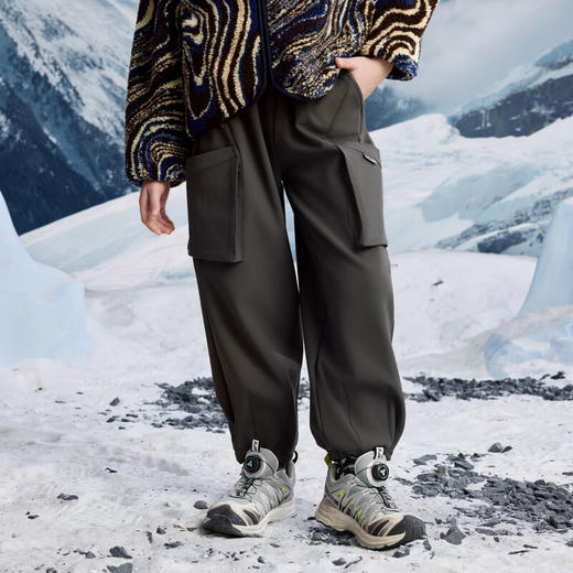 【MQD】男大童冬季户外露营工装大口袋休闲裤 商品图2