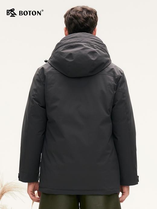 波顿男士秋冬季合身休闲保暖白鸭绒甩帽中长款羽绒服MC823524 商品图3