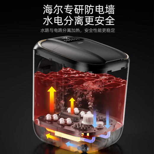 海尔（Haier）泡脚桶紫外线杀菌洗脚盆恒温加热自动按摩理疗自营足浴盆可拆洗足浴桶生日礼物送父母HQY-J851H 商品图5