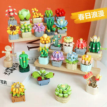 费米（Femibox）兼容乐高儿童拼装积木玩具花摆件生日礼物多肉-观音莲S2318 商品图4