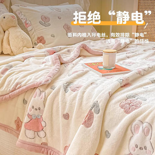 【A类母婴安全❗️雪花绒亲肤顺滑抗静电 高颜ins风】A 类加厚牛奶绒床单毛毯单件午休沙发盖毯保暖珊瑚法兰绒被。hb 商品图3