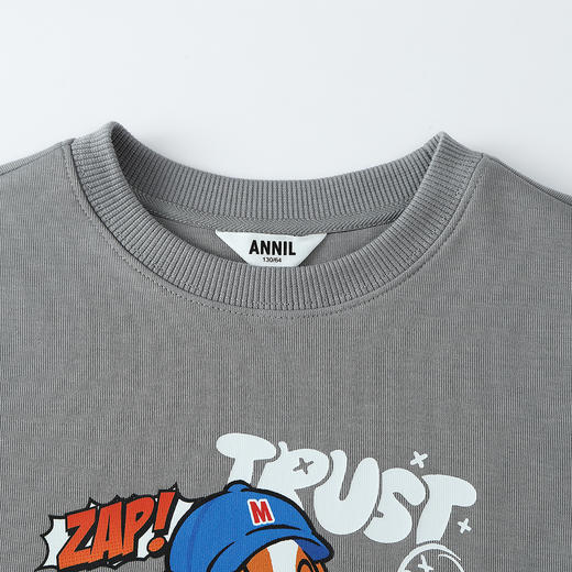 Annil联名款【Mix.Mix】男童圆领长袖卫衣秋季新款安奈儿童装EB531721 商品图4