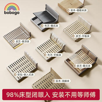 BOBOGO婴儿床围栏护栏宝宝防摔防护栏床边挡板升降床护栏三面【1.8*2】 商品图4