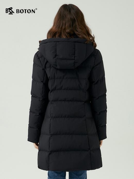 波顿女士秋冬合身保暖羽绒服显瘦 黑杏两色白鸭绒中长款LC755523 商品图3