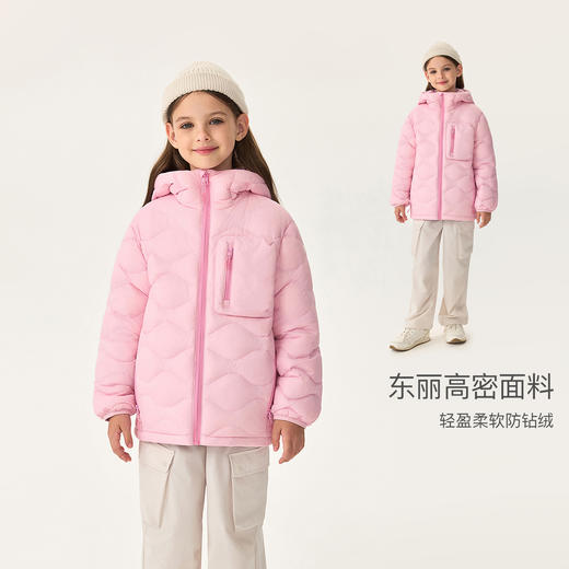 【无氟防泼水】马克珍妮男女童超轻加厚拼色羽绒服2025年冬装新款551639 商品图1