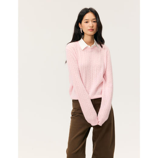 HeyDress衬衫领麻花针织毛衣 商品图3