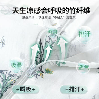 南极人婴儿童分腿睡袋春秋天竹棉前4后2纱布宝宝防踢被子睡衣110码 商品图2