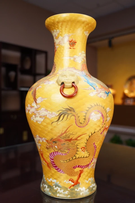 重工金丝珐琅龙凤观音瓶