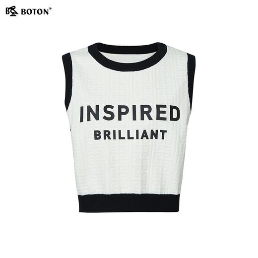 波顿女士秋冬 字母坎肩毛衣 小众别致 柔暖短款合身款LU111324 商品图5