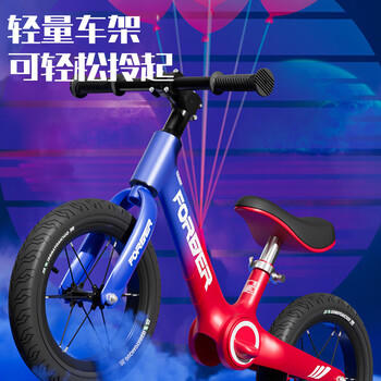 永久儿童平衡车1-3-6岁宝宝滑步车滑行车无脚踏男孩生日礼物14寸蓝色 商品图2