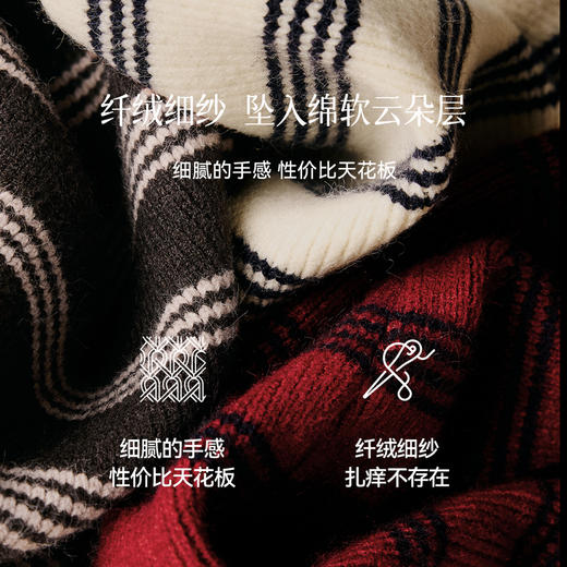 【严选】诗凡黎连帽拉链撞色条纹毛衣外套2025冬新款慵懒显瘦休闲针织开衫7GA333341 商品图2