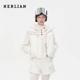 Herlian2025冬季腰部抽绳设计高领羽绒马甲