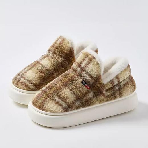 新款新品代发秋冬季新款包跟棉鞋女居家外穿保暖厚底加绒情侣棉拖鞋男 商品图4