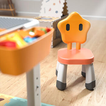 费乐（FEELO）儿童玩具积木桌椅子防滑男女孩玩具星星椅子单只3606 商品图0