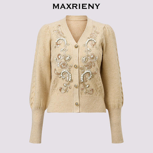 【宫廷巴洛克-商场同款】MAXRIENY复古宫廷针织外套女24冬新款(货号:MC85JA586) 商品图4