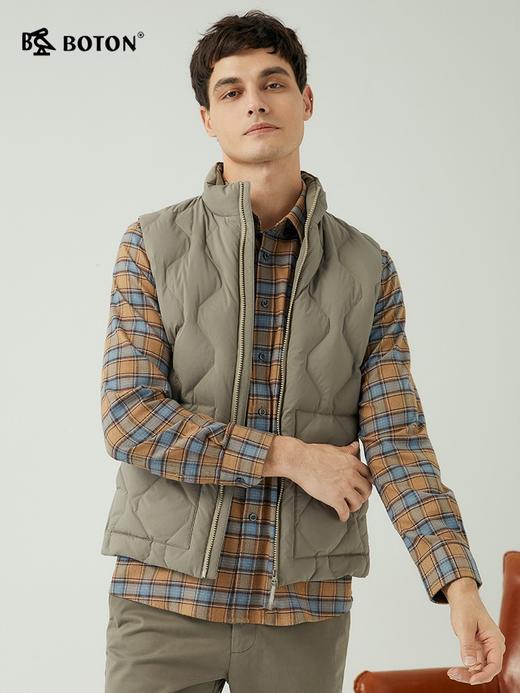 [防风防水]波顿男士秋冬季挺括显气质立领白鸭绒菱形羽绒马甲MC819523 商品图1