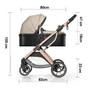 ANGI BABY婴儿推车可坐可躺婴儿车轻便折叠高景观遛娃神器双向避震手推车 商品图1