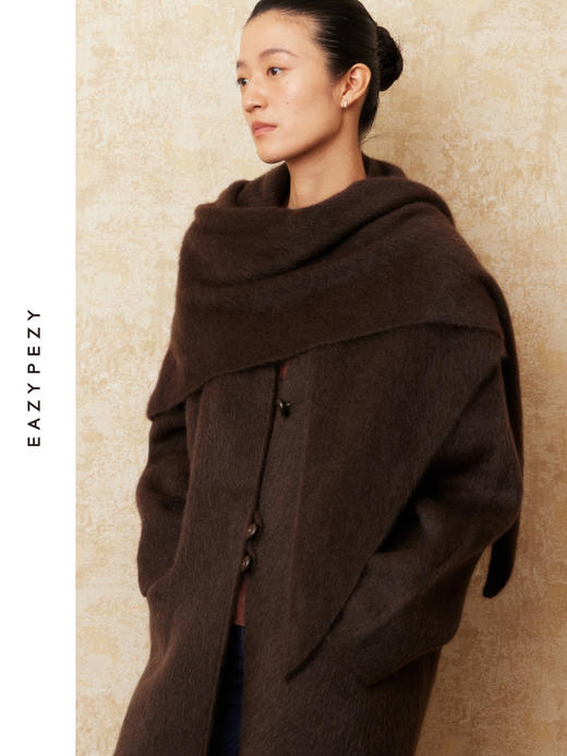 针织牦牛绒羊绒拉毛三角巾 商品图2