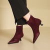 【预售5天】气质百搭中跟瘦瘦靴女秋冬新款尖头后拉链弹力靴法式小短靴YS&0670 商品缩略图2