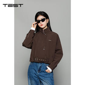 冬上新棕色时尚百搭轻松打造慵懒高级感工装风夹克2254091