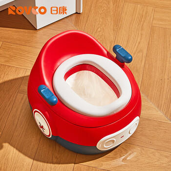 日康（rikang）儿童马桶 1-3-6岁坐便器便盆+垃圾袋*3 PU软垫三合一功能 红色 商品图5