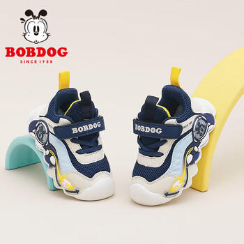巴布豆童鞋秋季儿童运动鞋软底男童机能学步鞋102343126藏青蓝/米28 商品图3