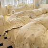 奶油花边少女粉格韩版床上四件套水洗棉双层纱被套宿舍三件套床笠 商品缩略图0