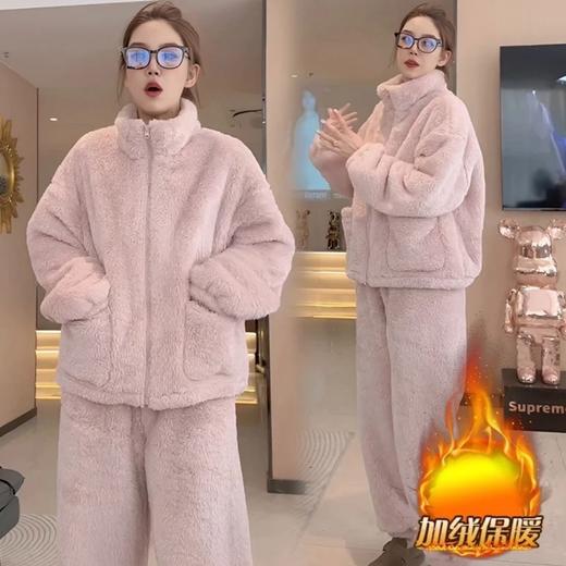 2025立领睡衣秋冬季家居服加厚套装高领可外穿女居家睡衣休闲睡袍 商品图1