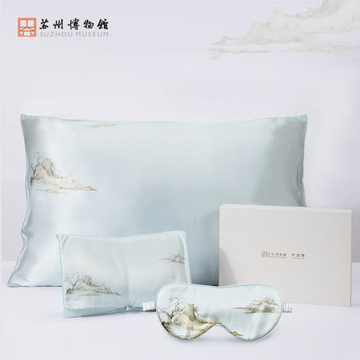 苏州博物馆 太湖雪联名山色空濛真丝旅行套装 商品图0