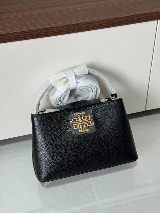 D102172百搭款黑色荔枝纹牛皮金属浮雕logo可手提斜挎迷你戴妃包 商品图10