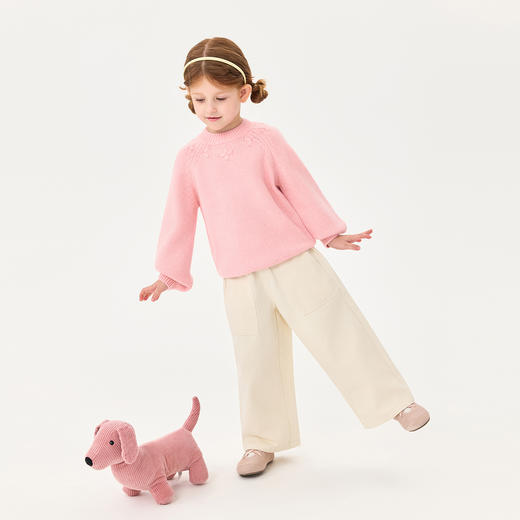 马克珍妮女童立体花朵温暖针织毛衣2025年秋冬新款551869 商品图2