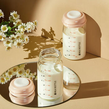 小白熊玻璃储奶瓶 新生儿婴儿宝宝奶瓶母乳保鲜存奶瓶180ML8653 商品图5