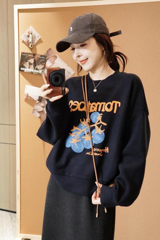 好柿发生莱赛尔羊毛复古百搭卫衣 商品图13