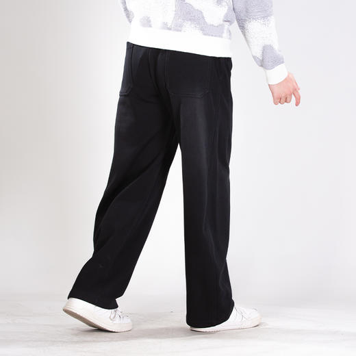 DRONKOO 2025 抽绳后斜破缝口袋同色钉扣喷色做旧复合厚长卫裤 商品图4