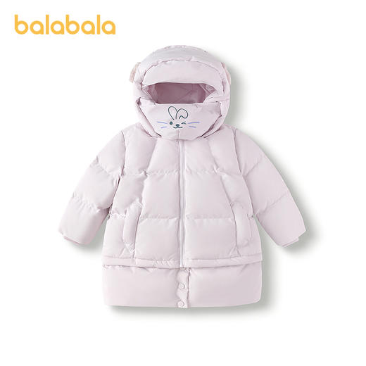 【商场同款】巴拉巴拉女童羽绒服保暖连帽外套2025新款冬装带口罩 商品图4