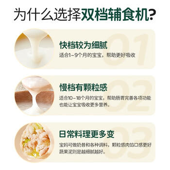 浦利顿婴儿宝宝辅食机工具多功能电搅拌打泥神器料理机双档 商品图7