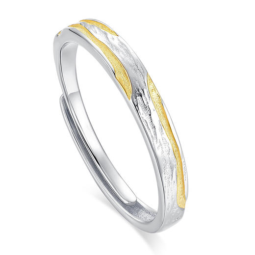 卡蒂罗KADER 浮光跃金情侣对戒 925银不规则丁达尔肌理感莫比乌斯素圈对戒一对 小众设计开口时尚高级感 商品图2