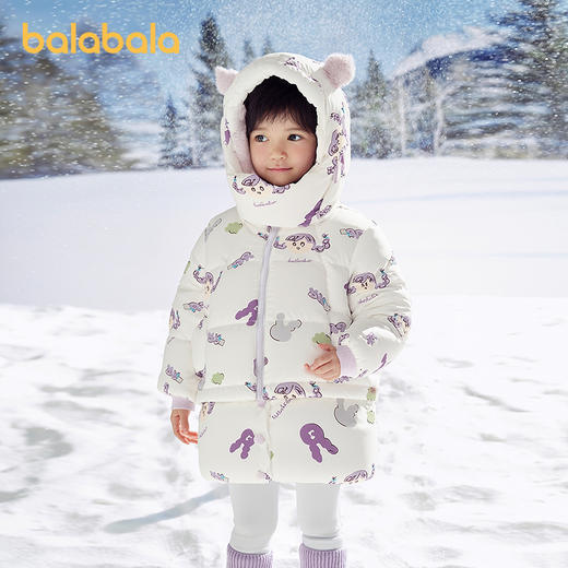 【商场同款】巴拉巴拉女童羽绒服保暖连帽外套2025新款冬装带口罩 商品图2