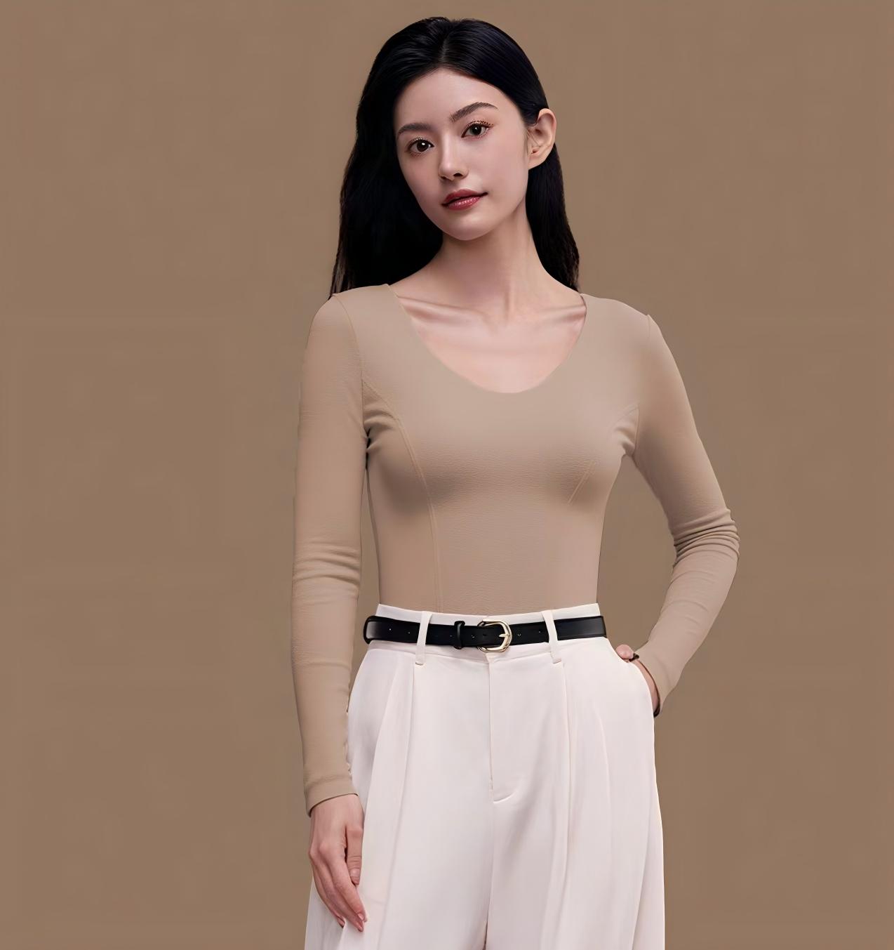 ³清仓39.8元两件 只有上衣【羊绒蛋白保暖衣】修身款 喜欢宽松请拍大一码随型裁打底衣 双面磨毛 单拍一件不发货 XN03-CRMM-FH