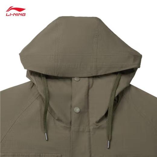 李宁男子2025春季秋连帽健身风衣运动外套AFDV187-3 商品图3