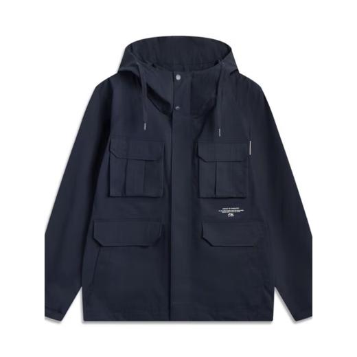 李宁男子2025春季秋连帽健身风衣运动外套AFDV187-1 商品图0