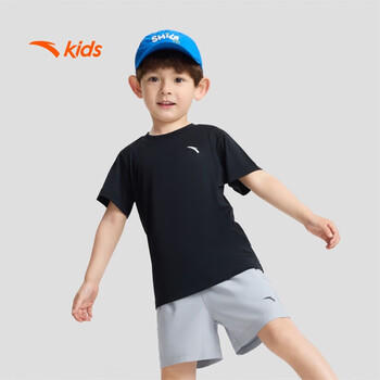 安踏儿童T恤男童短袖速干衣夏百搭运动T女童跑步上衣A372425103 商品图3