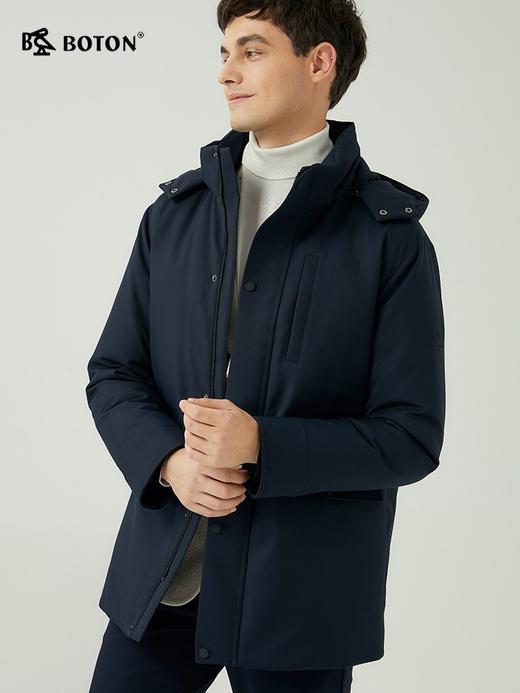 [拒水]波顿男士秋冬季合身甩帽利落不臃肿白鸭绒中长款羽绒服MC817523 商品图2