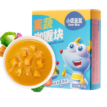 小鹿蓝蓝果蔬咖喱块80g多种果蔬减盐型鲜香不辣调味料儿童酱料宝宝食谱 商品图2